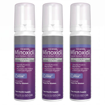 Schiuma di Minoxidil Kirkland Signature 5% per Donna - 3 lattine (scorta per 6 mesi)
