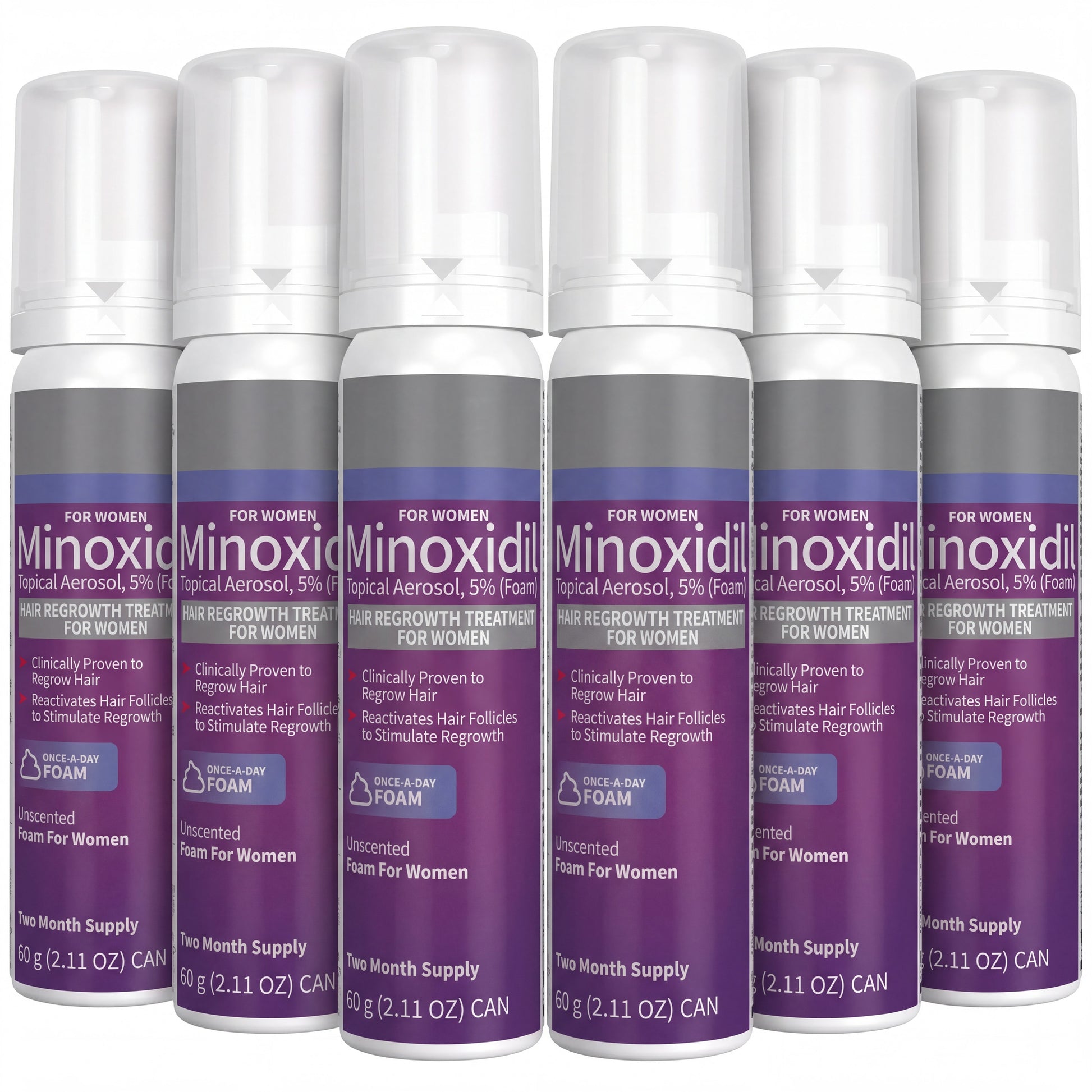 Schiuma di Minoxidil Kirkland Signature 5% per Donna - 6 lattine (scorta per 12 mesi)