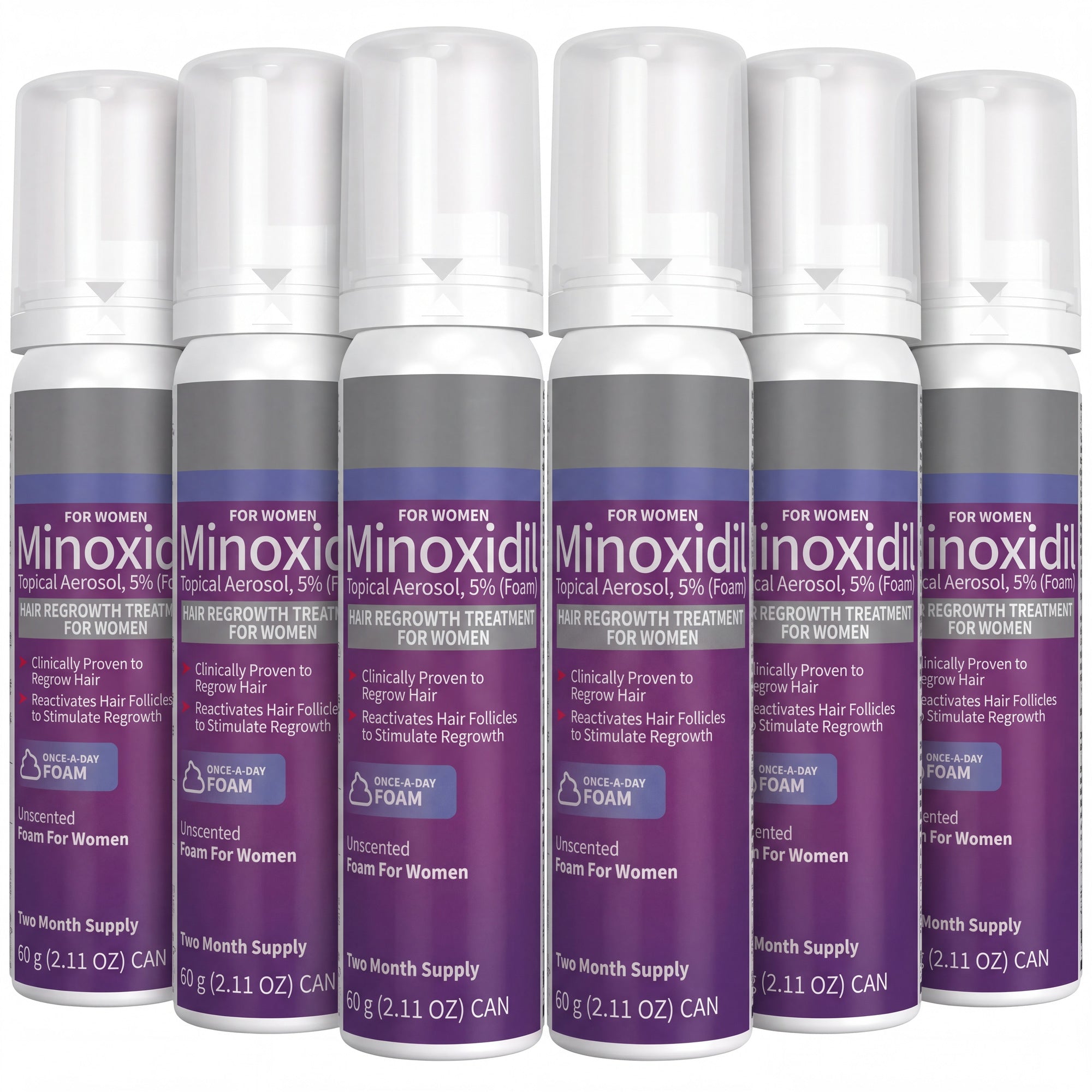 Schiuma di Minoxidil Kirkland Signature 5% per Donna - 6 lattine (scorta per 12 mesi)