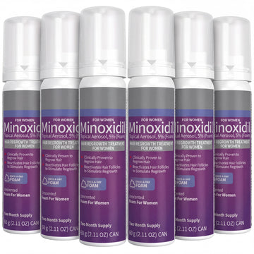 Schiuma di Minoxidil Kirkland Signature 5% per Donna - 6 lattine (scorta per 12 mesi)