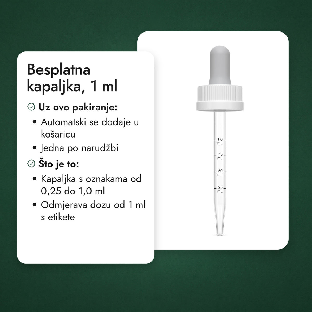 Besplatna kapaljka, 1 ml