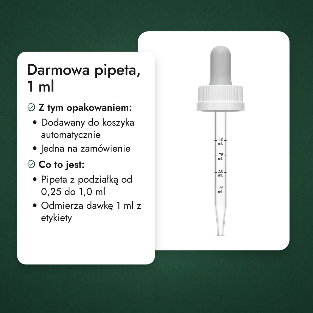 Darmowa pipeta, 1 ml