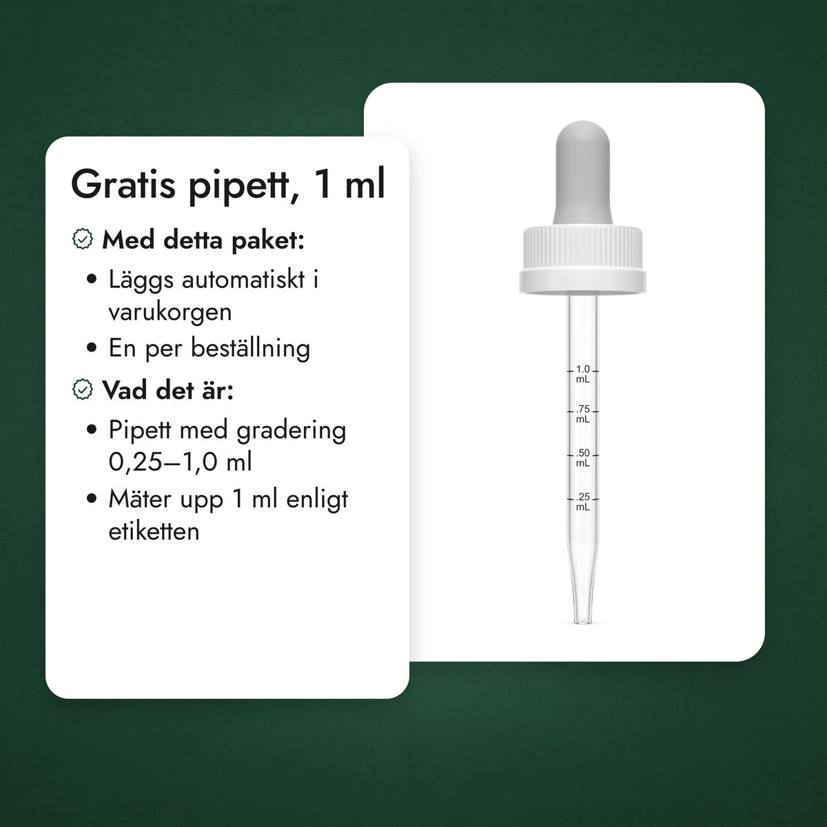 Gratis pipett, 1 ml