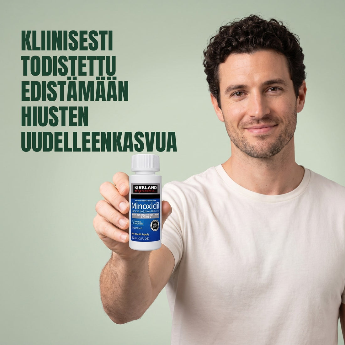 Kirkland Signature Minoksidiililiuos 5 % miehille – 12 kuukauden pakkaus