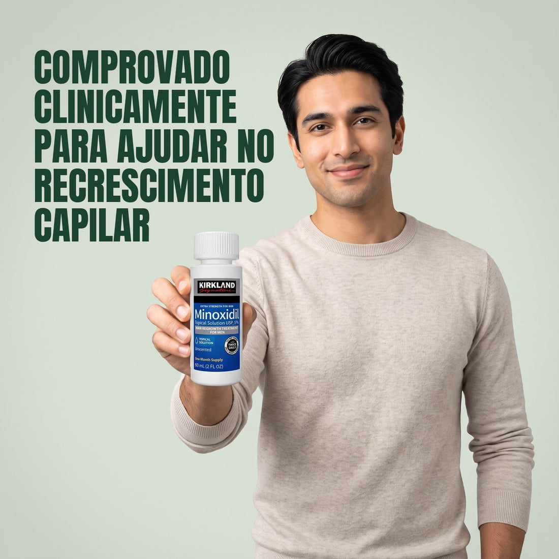 Loção de Minoxidil Kirkland Signature 5% para Homens - Suprimento para 3 Meses
