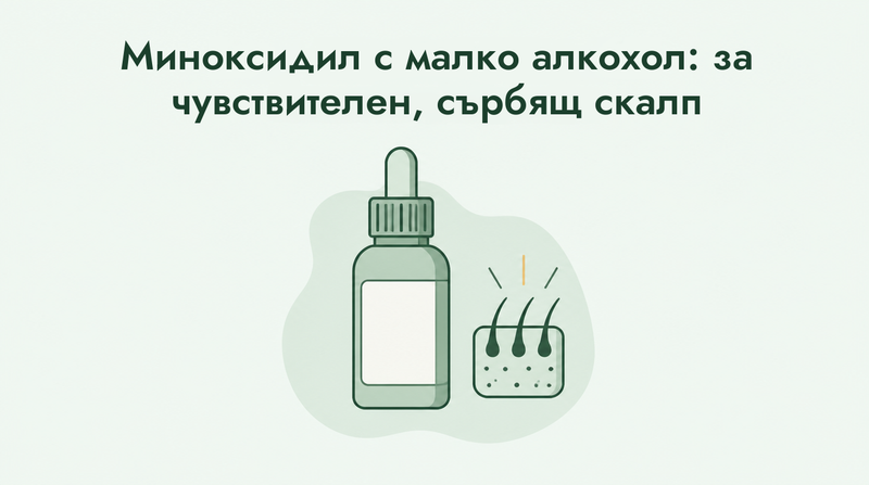 Миноксидил с ниско съдържание на алкохол за чувствителен скалп