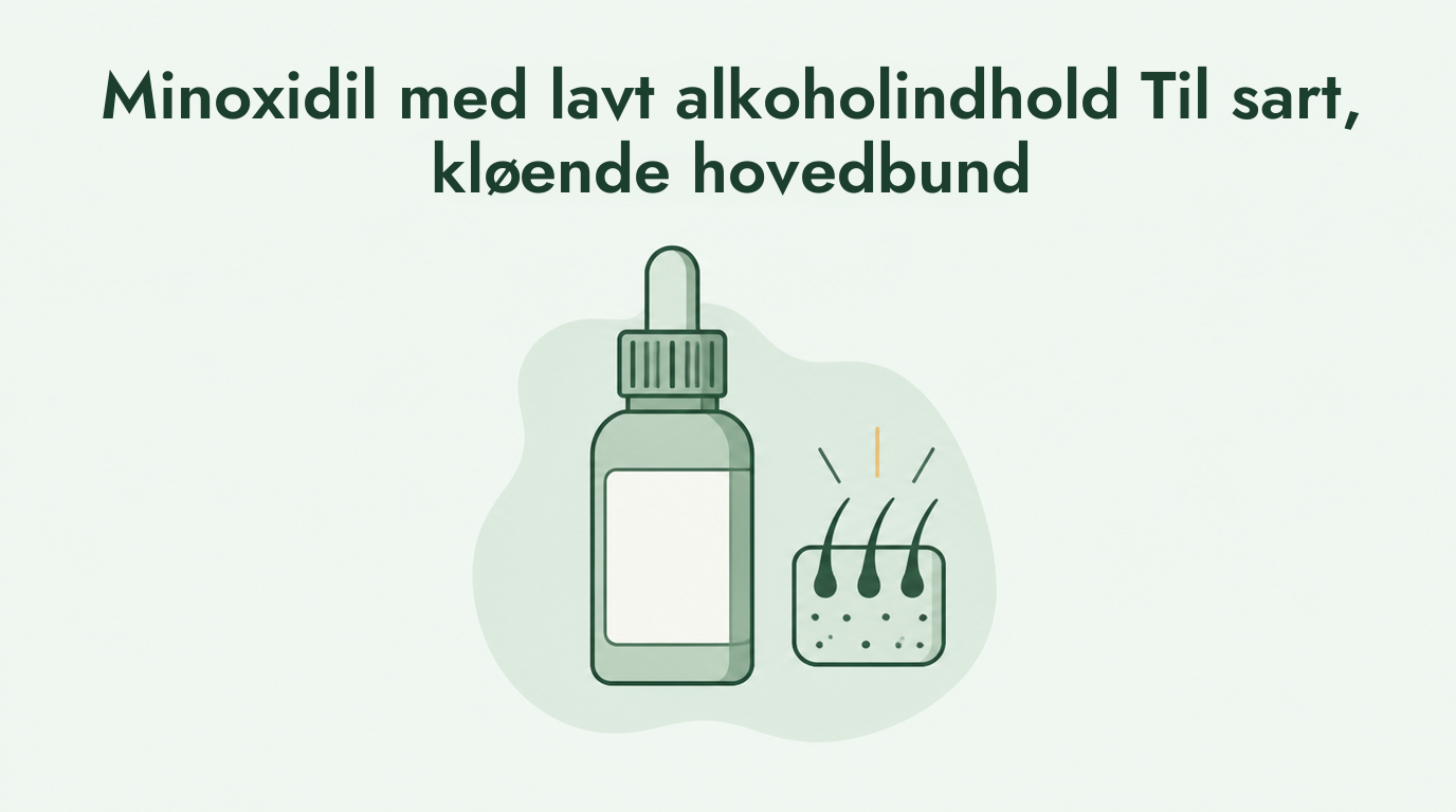 Minoxidil med lavt alkoholindhold til sarte hovedbunde