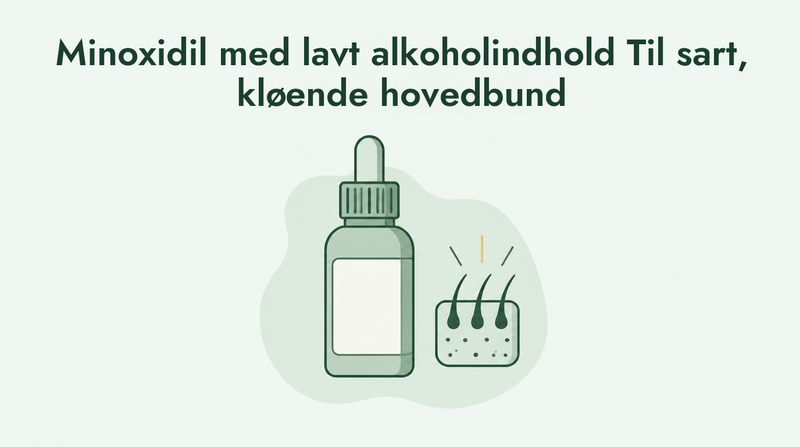 Minoxidil med lavt alkoholindhold til sarte hovedbunde