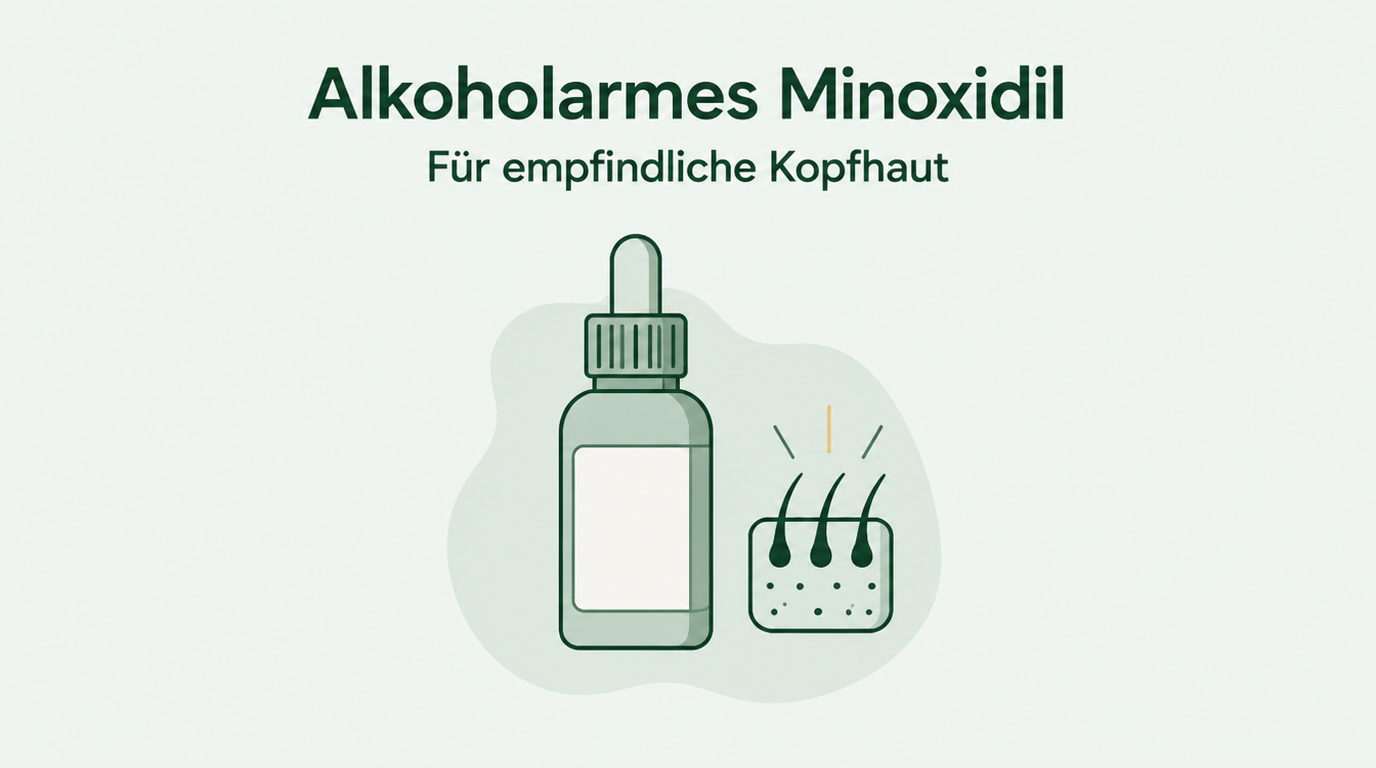 Minoxidil mit wenig Alkohol für empfindliche Kopfhaut