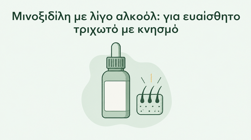 Μινοξιδίλη χαμηλής περιεκτικότητας σε αλκοόλη για ευαίσθητο τριχωτό της κεφαλής
