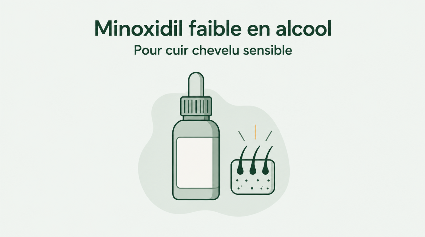 Minoxidil à faible teneur en alcool pour cuirs chevelus sensibles