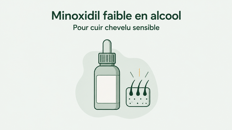 Minoxidil à faible teneur en alcool pour cuirs chevelus sensibles