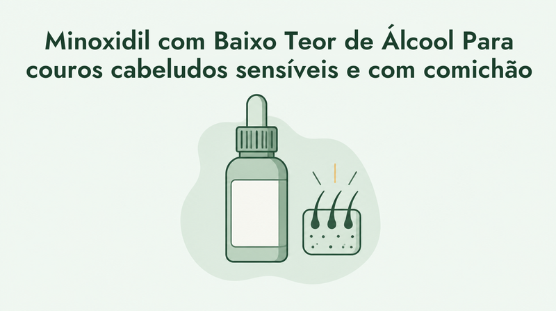 Minoxidil com baixo teor de álcool para couros cabeludos sensíveis