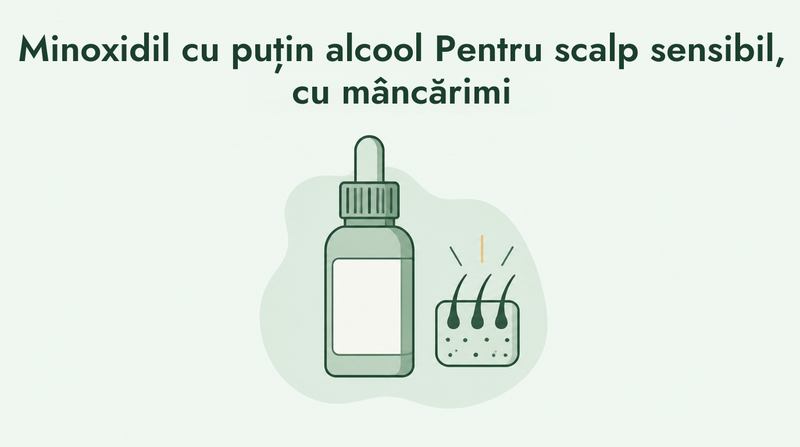 Minoxidil cu alcool redus pentru scalp sensibil