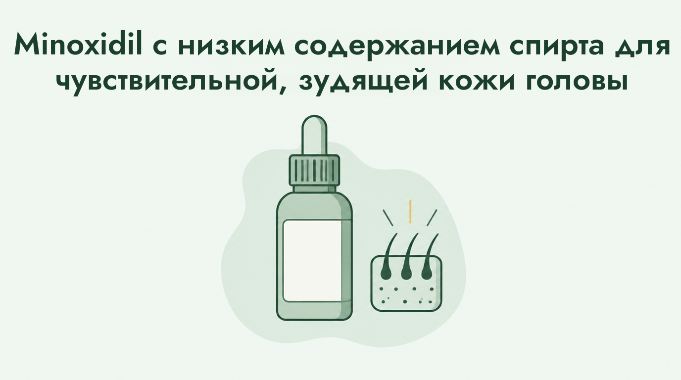 Миноксидил с низким содержанием спирта для чувствительной кожи головы