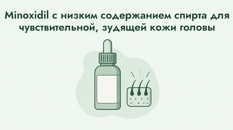 Миноксидил с низким содержанием спирта для чувствительной кожи головы