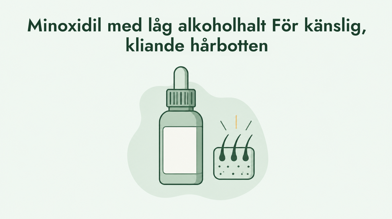 Minoxidil med lite alkohol för känslig hårbotten