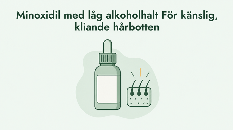 Minoxidil med lite alkohol för känslig hårbotten