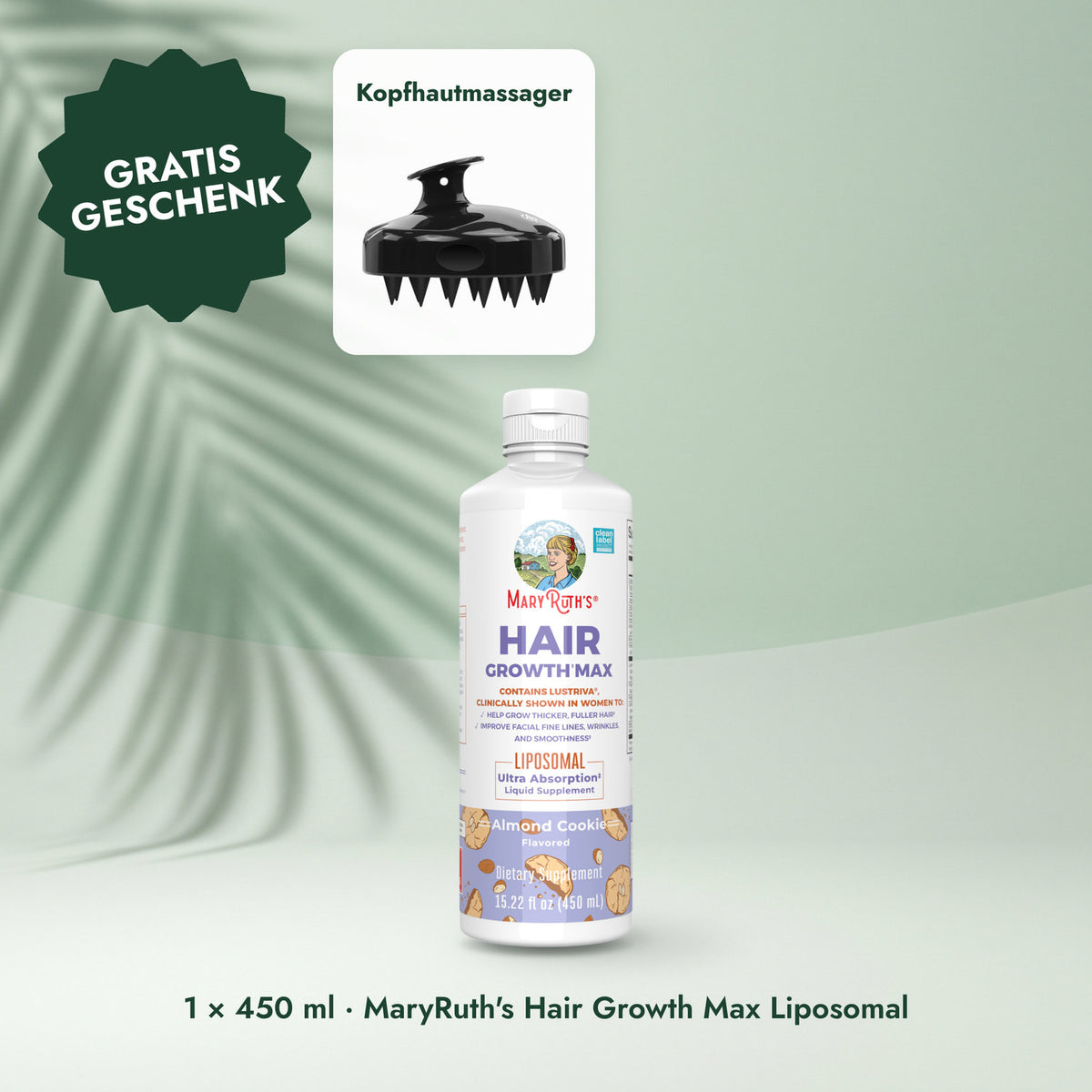 1 × 450 ml · MaryRuth's Hair Growth Max Liposomal: Kopfhautmassager