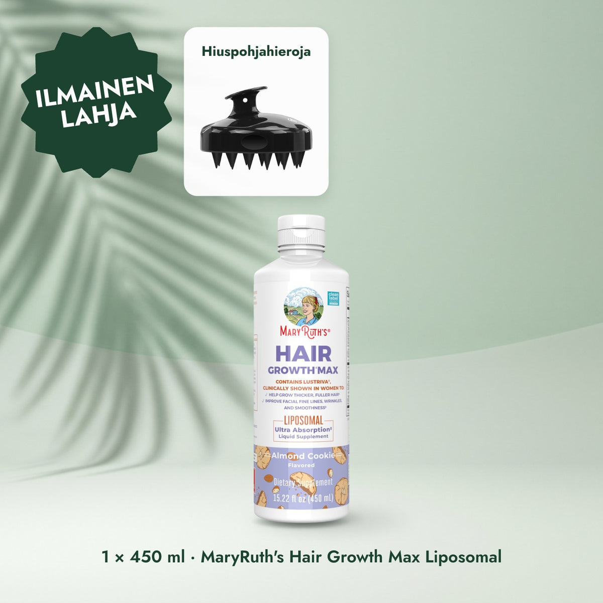 1 × 450 ml · MaryRuth's Hair Growth Max Liposomal: Hiuspohjahieroja