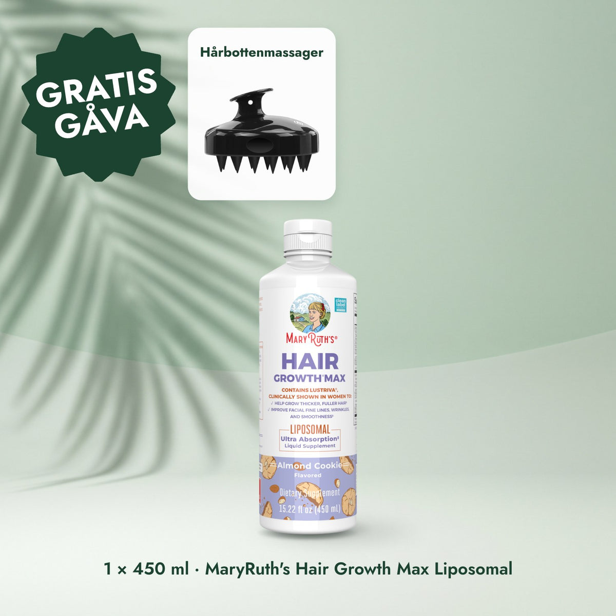 1 × 450 ml · MaryRuth's Hair Growth Max Liposomal: Hårbottenmassager