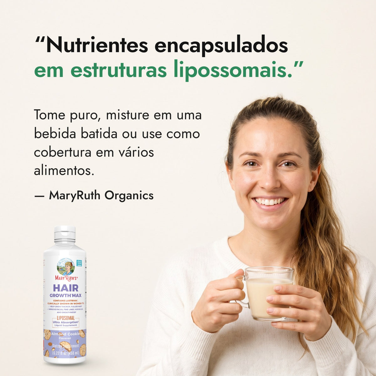 Nutrientes encapsulados em estruturas lipossomais. — MaryRuth Organics