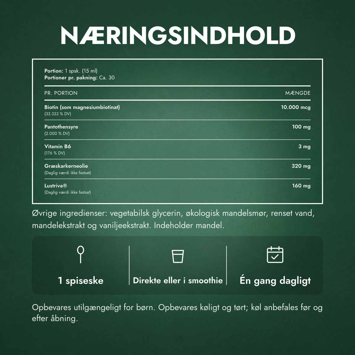 Næringsindhold: MaryRuth's Hair Growth Max Liposomal