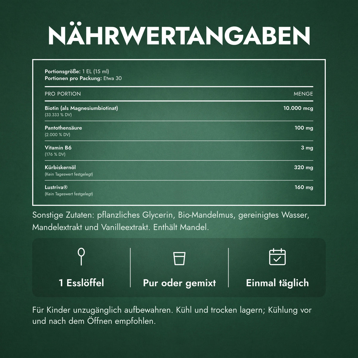 Nährwertangaben: MaryRuth's Hair Growth Max Liposomal