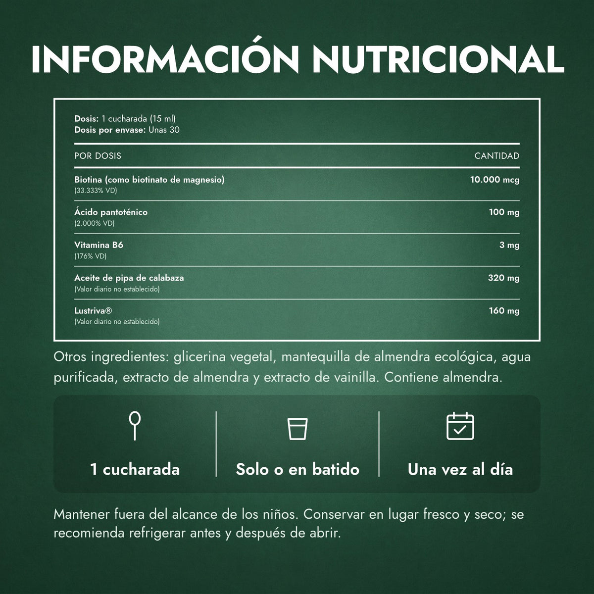 Información nutricional: MaryRuth's Hair Growth Max Liposomal