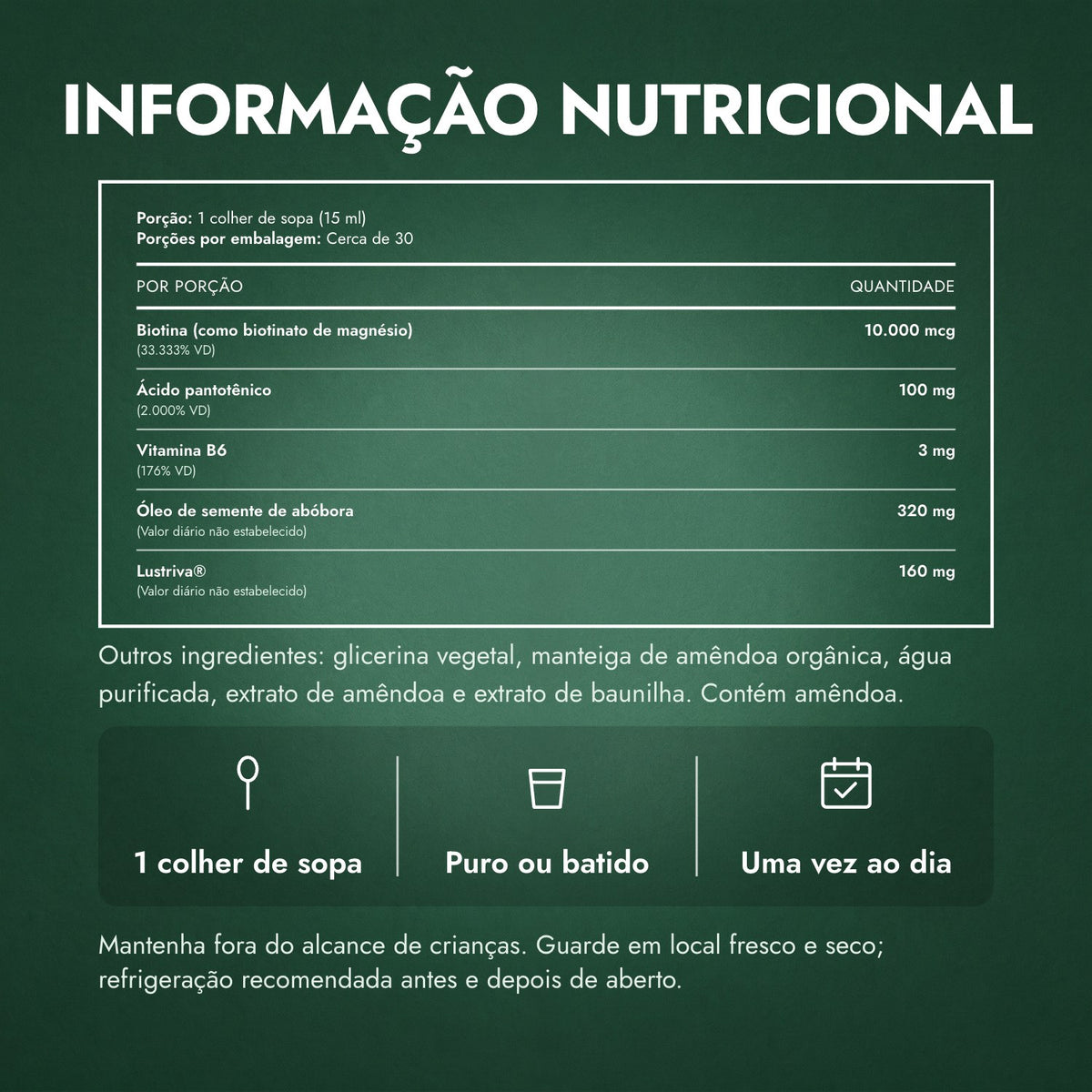 Informação nutricional: MaryRuth's Hair Growth Max Liposomal