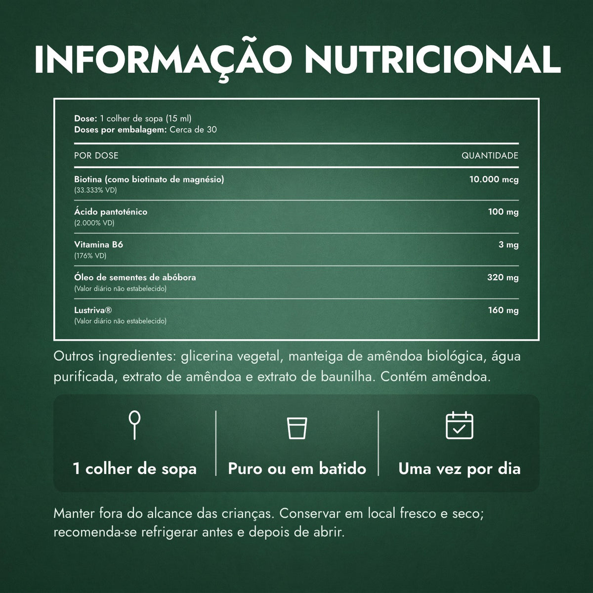 Informação nutricional: MaryRuth's Hair Growth Max Liposomal