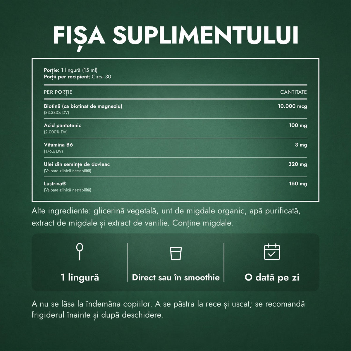 Fișa suplimentului: MaryRuth's Hair Growth Max Liposomal
