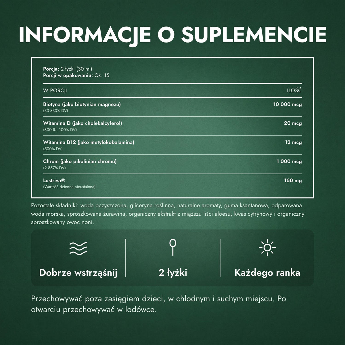 Informacje o suplemencie: MaryRuth's Liquid Morning Multivitamin + Hair Growth