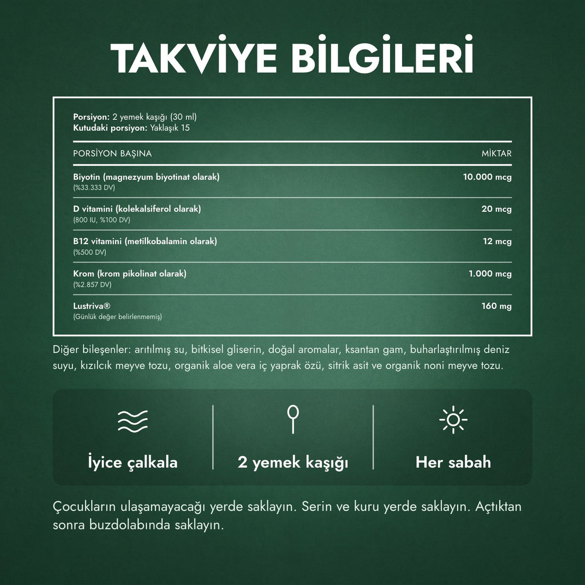 Takviye bilgileri: MaryRuth's Liquid Morning Multivitamin + Hair Growth