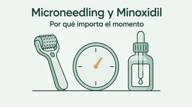 Microneedling y minoxidil: por qué el momento de aplicación importa