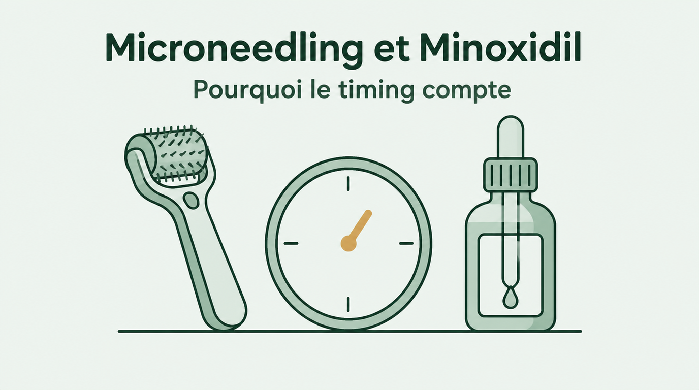 Microneedling et minoxidil : pourquoi le timing compte
