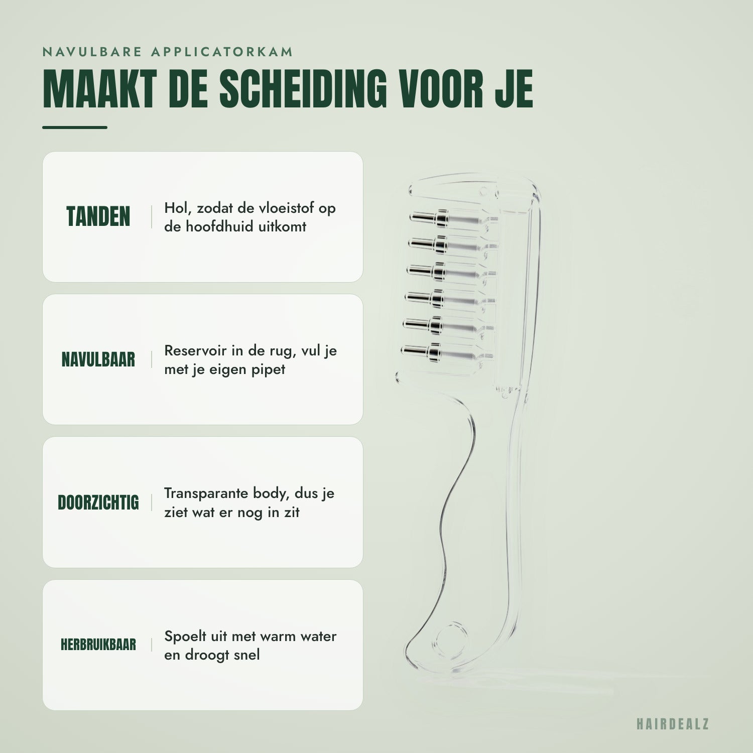 Navulbare applicatorkam — Maakt de scheiding voor je