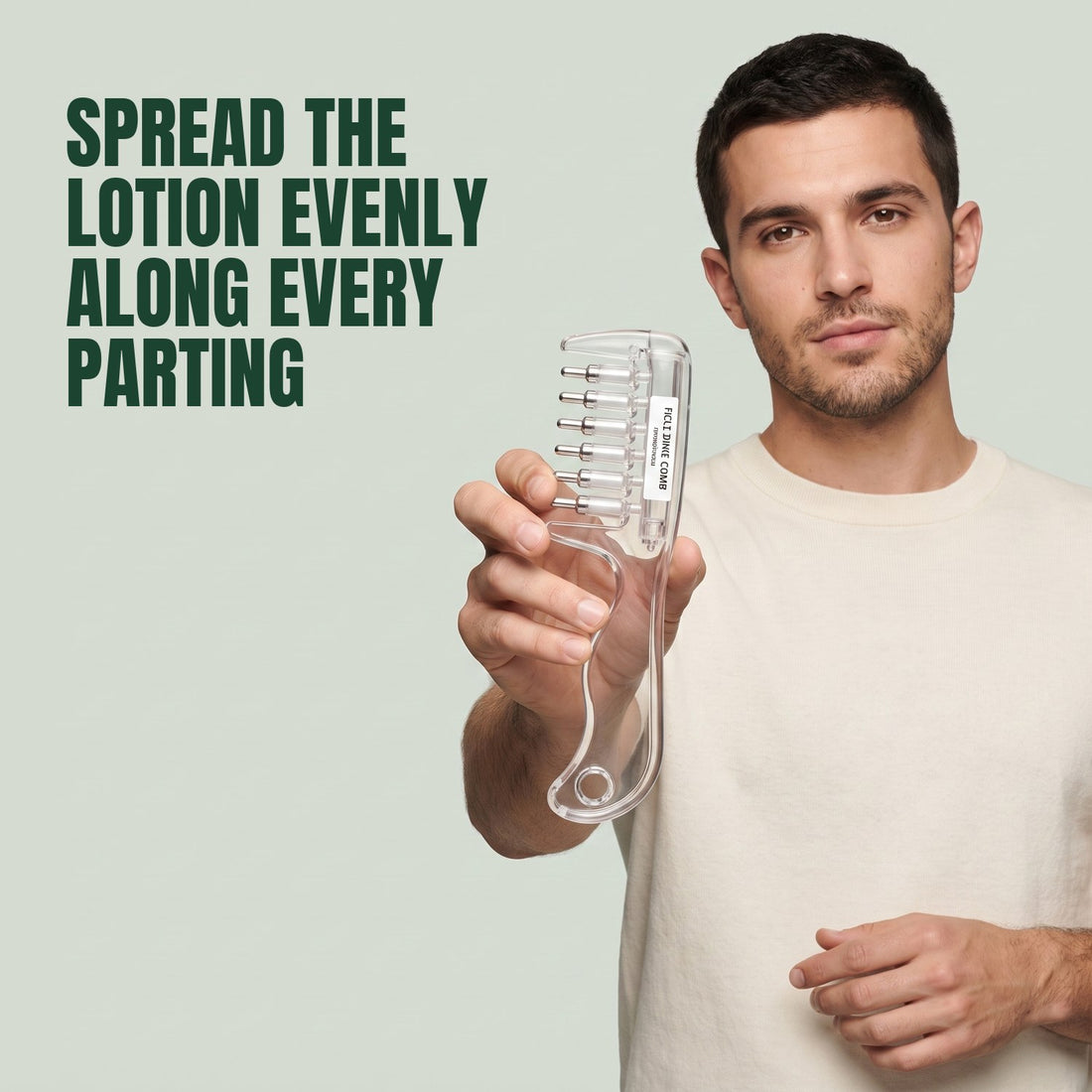 Refillable minoxidil applicator comb with hollow teeth