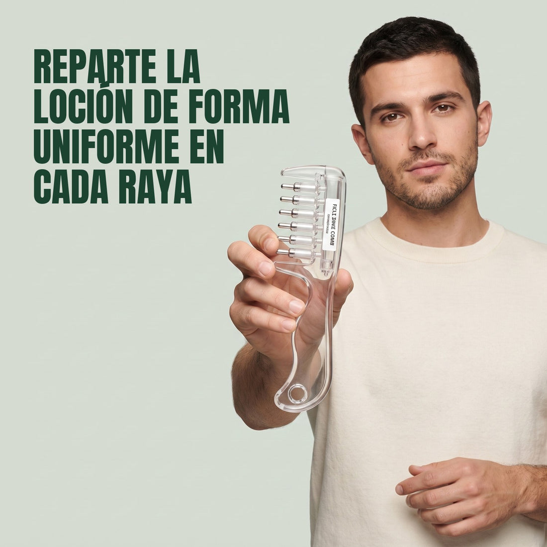 Peine aplicador de minoxidil recargable con púas huecas
