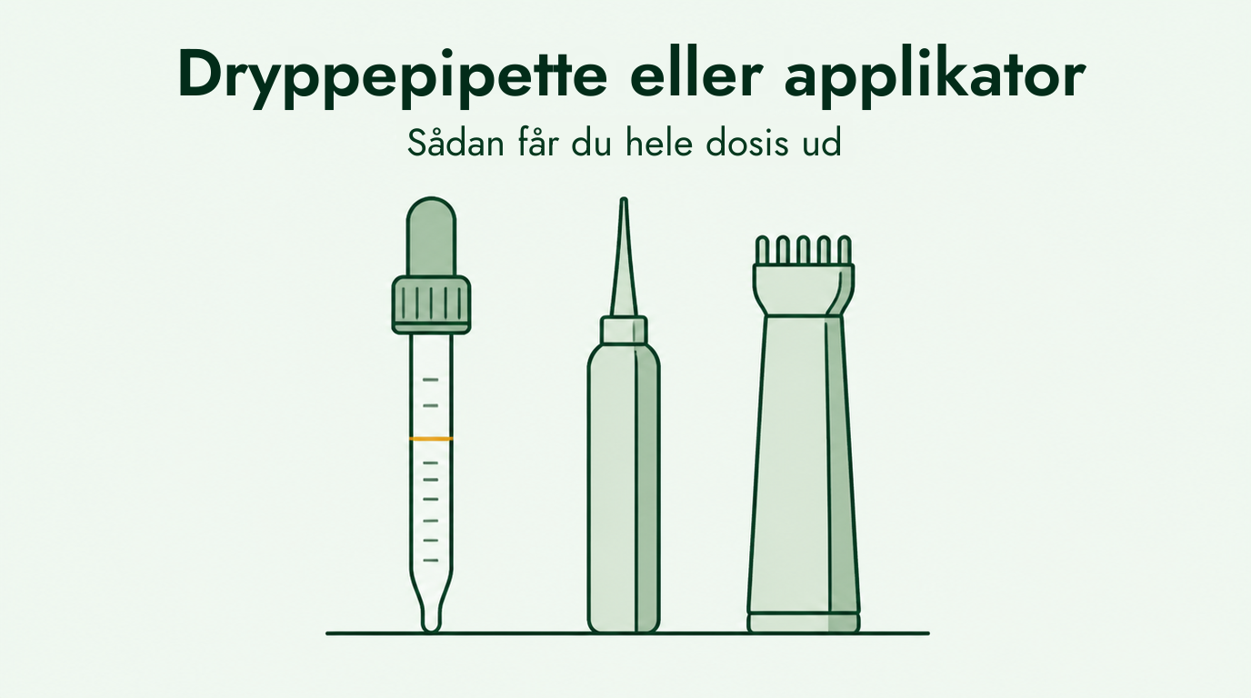 Guide til minoxidil-pipette og applikator