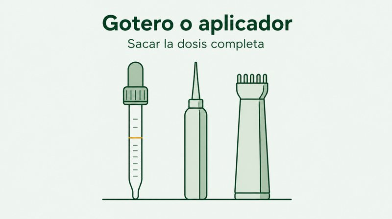 Guía del gotero y aplicador de minoxidil