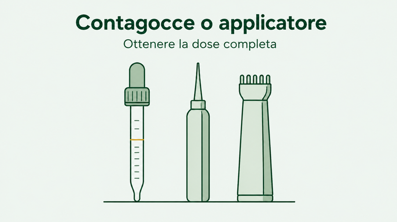 Guida al contagocce e all'applicatore per il minoxidil