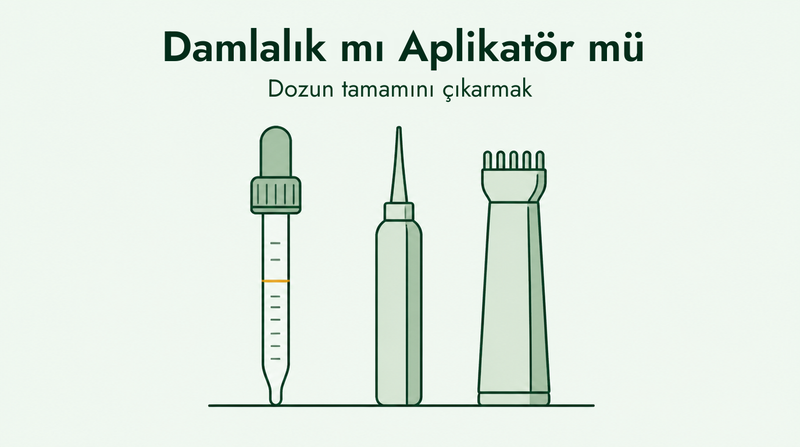 Minoksidil damlalık ve uygulayıcı rehberi