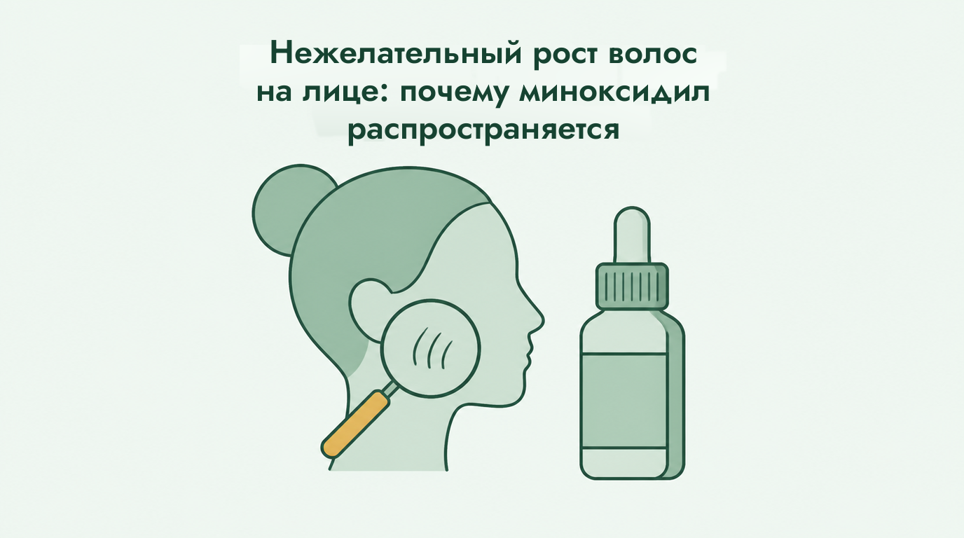 Миноксидил и нежелательный рост волос на лице