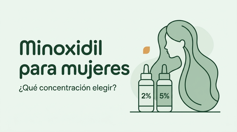 Minoxidil para mujeres: 2% o 5%