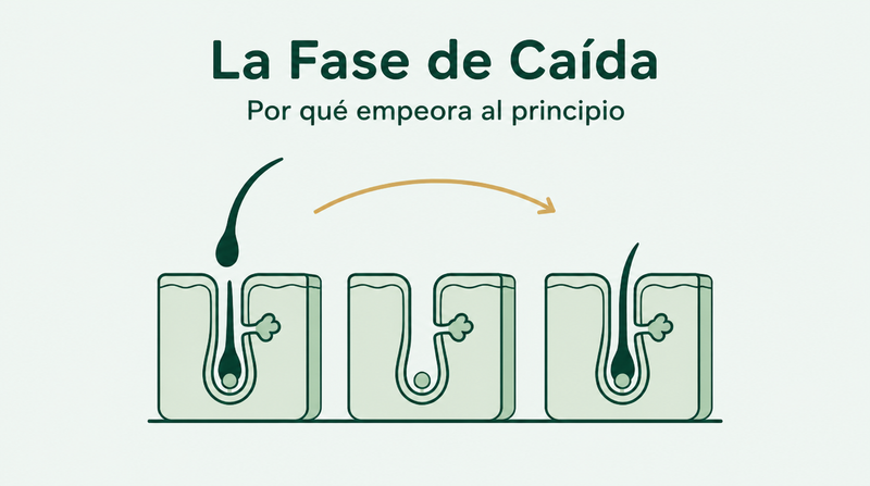 La fase de pérdida de cabello con minoxidil, explicada
