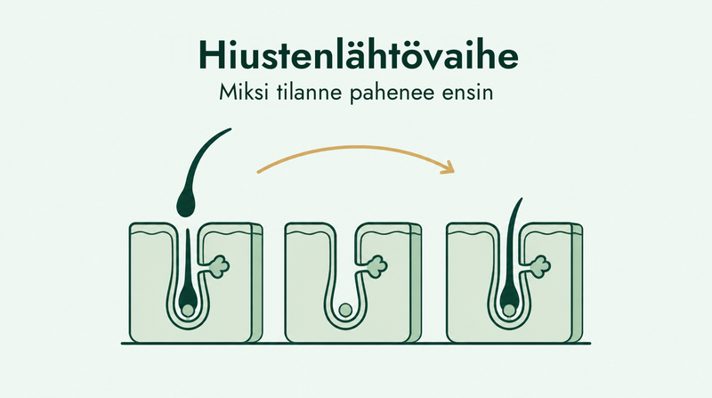 Minoksidiilin hiustenlähtövaihe selitettynä