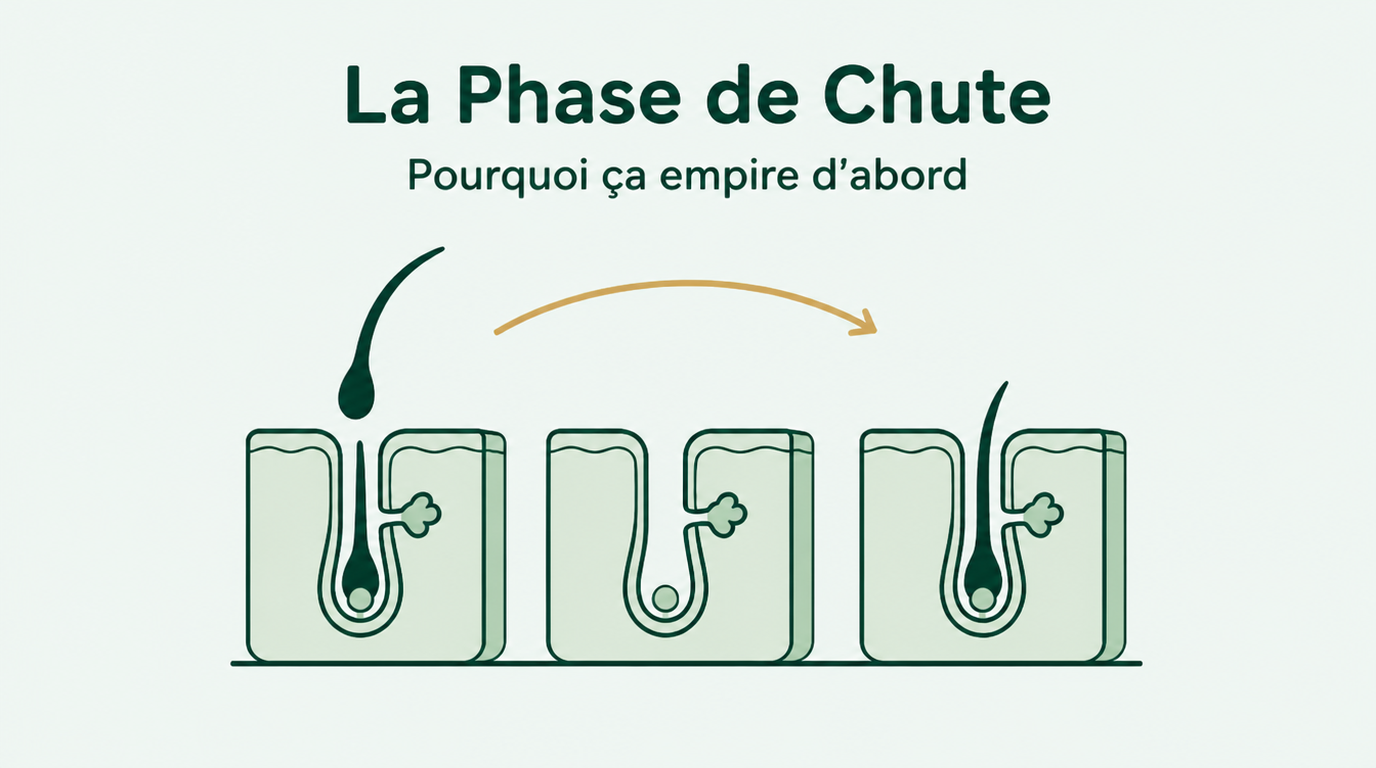 La phase de perte de cheveux liée au minoxidil, expliquée