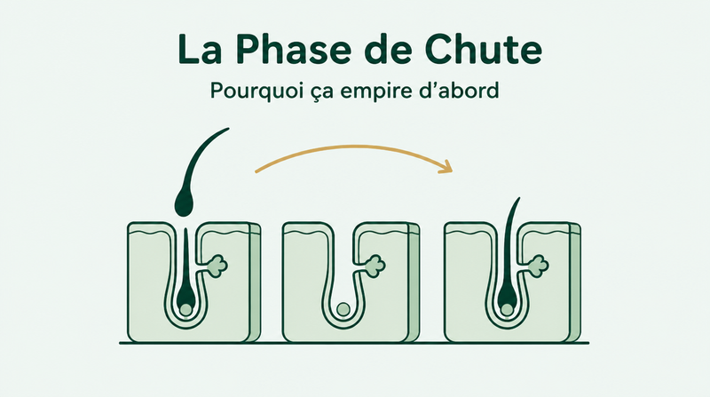 La phase de perte de cheveux liée au minoxidil, expliquée