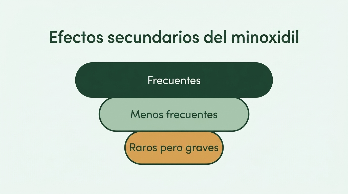 Efectos secundarios del minoxidil, de los frecuentes a los raros